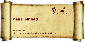 Vass Ahmed névjegykártya