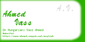 ahmed vass business card